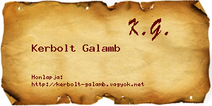 Kerbolt Galamb névjegykártya